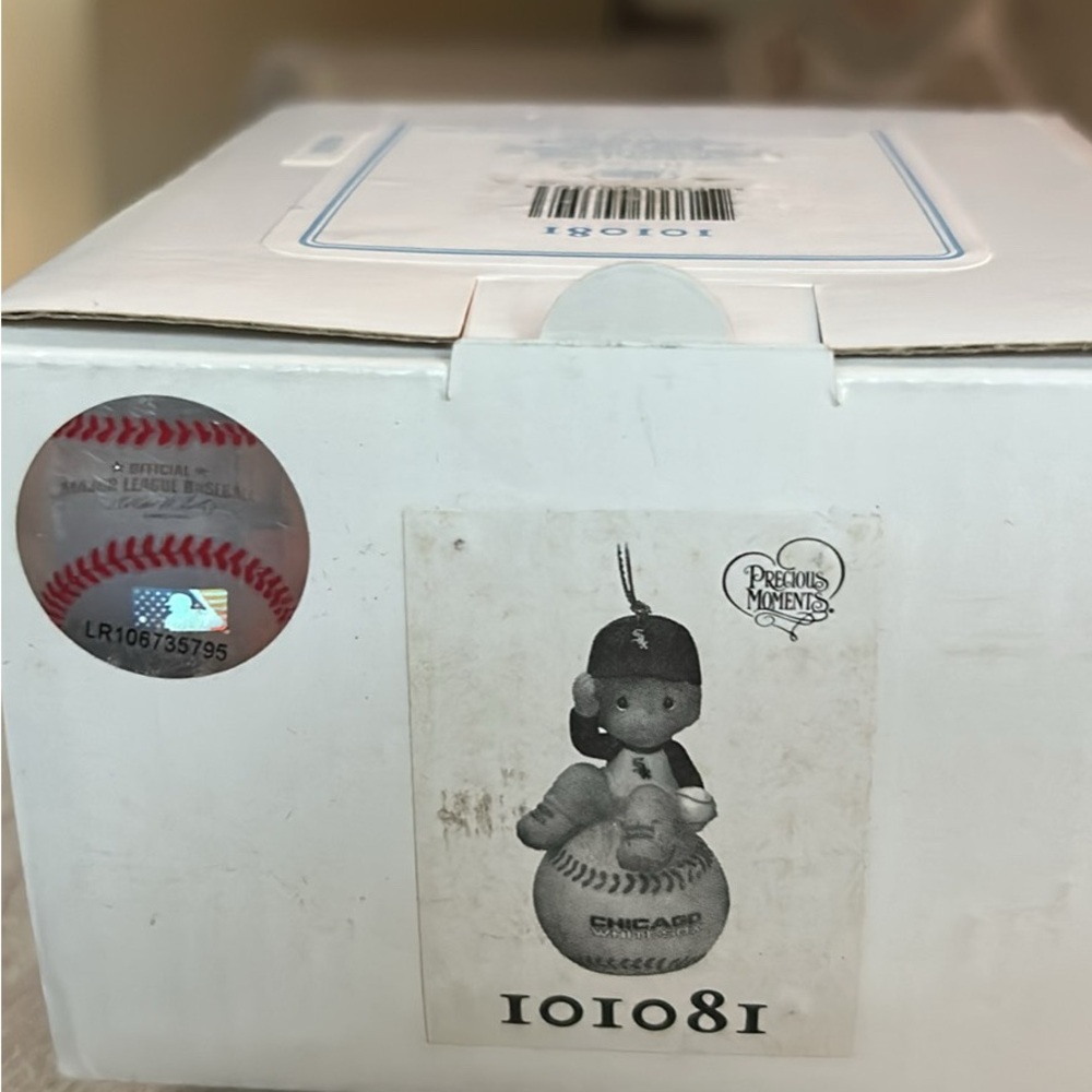 Precious Moments Black and White Baseball Figurine Chicago White Sox ornament
